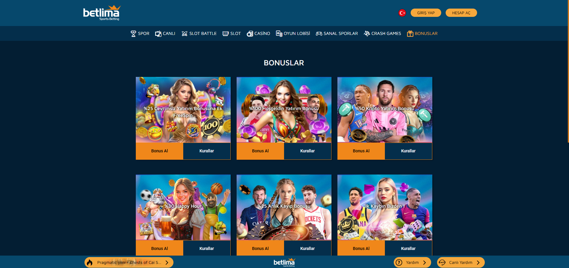 betlima bonuslar